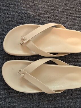 J. Crew Cream Minimalist Flip-Flop Sandals